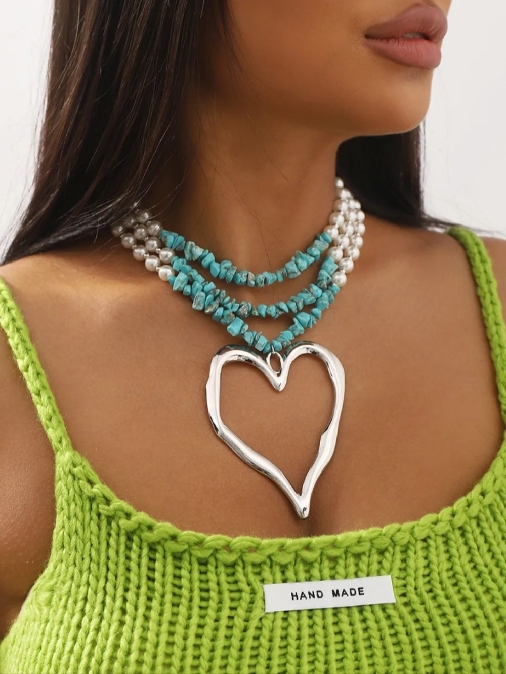 Heart Pendant Necklace with Your Choice Gold or Silver Heart Blue, Red, Or Other - Picture 5 of 17